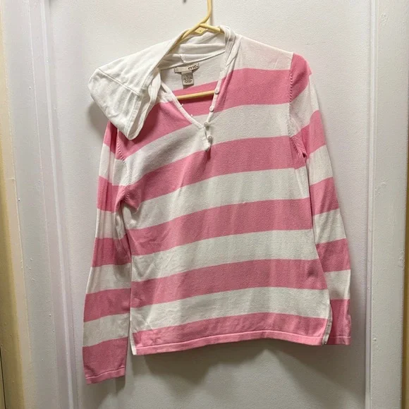 EVIE Pink and White Striped Hoodie - Picture 1 of 1